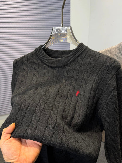 Maglione Stile Polo con Logo Ricamato