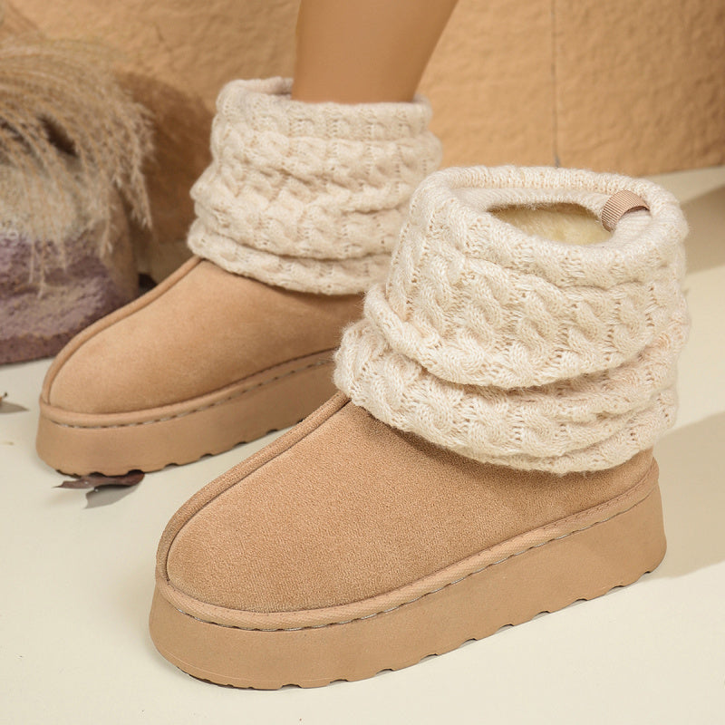 Stivaletti Invernali con Risvolto a Maglia